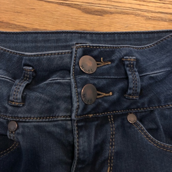 High waisted double button blue skinny jeans - Picture 4 of 6